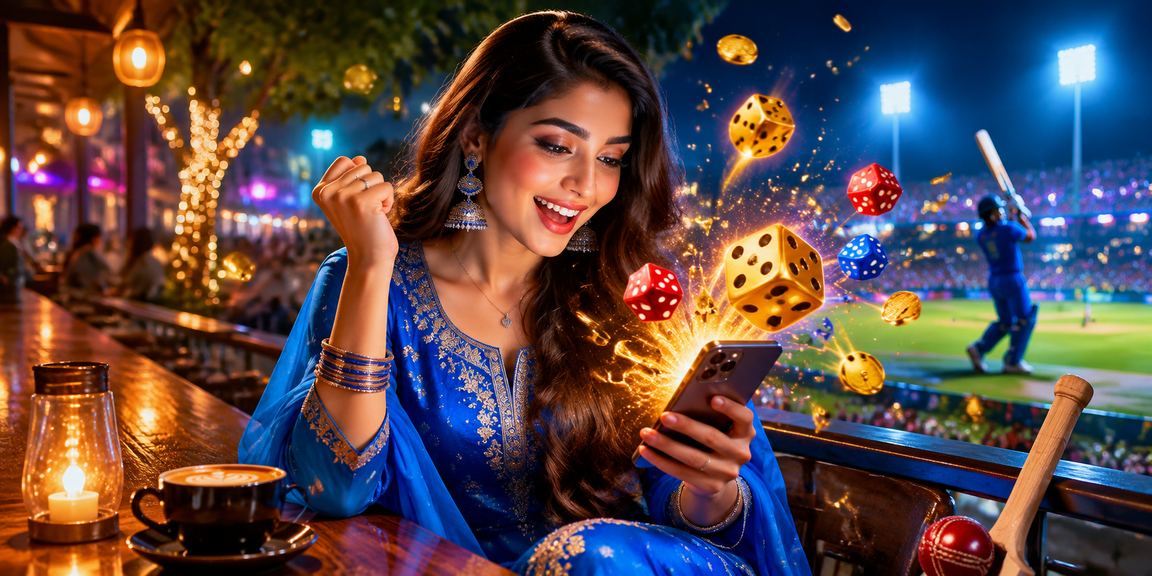 ঢাকায় সালোয়ার কামিজ পরিহিত একজন বাংলাদেশি ব্যবহারকারী ক্রিকেট বেটিং করছেন